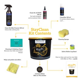 BIKE on Wax Complete Bicycle Cleaning Kit | Ultimate Bike Care Bucket | Cleaning Kit for All Types of Bikes | StayClean Kit for Total Bike Care