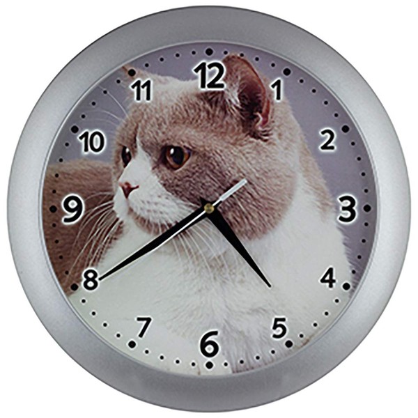 SELVA Children's Wall Clock - Cat Motif - ABS Case