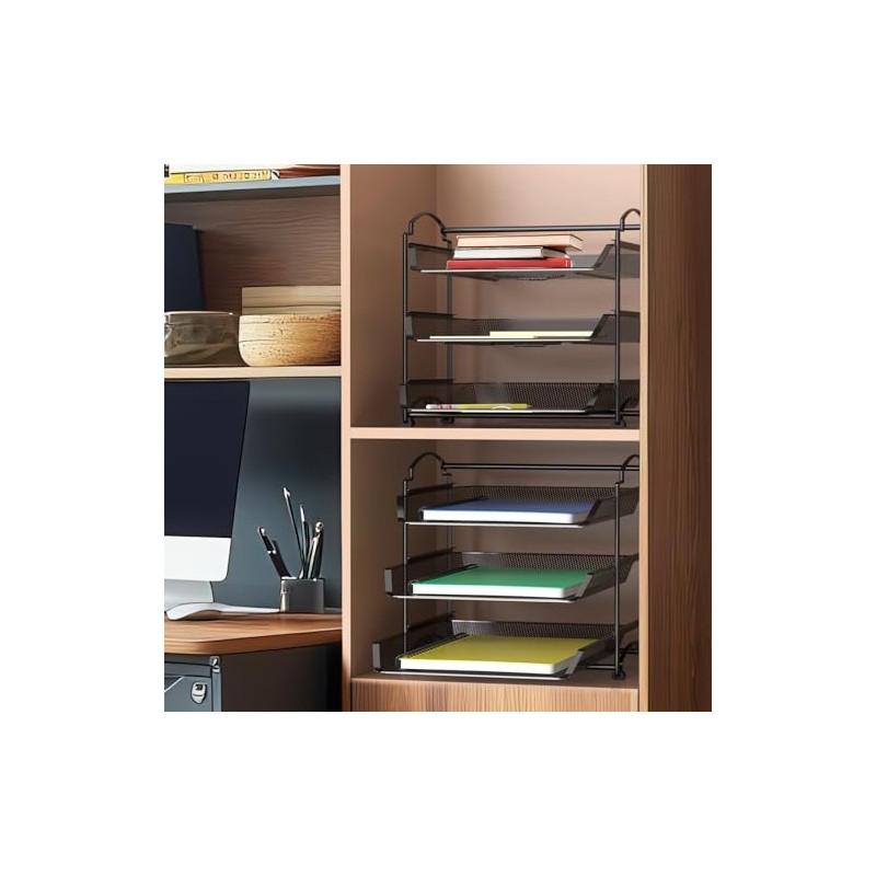 SimpleHouseware Organizador de documentos y cartas para escritorio, apilable de