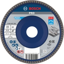 Bosch 1 x Pro Metal X571 Flap Disc Straight Version Plastic for Small Angle Grinders (for Steel, Stainless Steel, Diameter 125 mm, Grit 60, Professional Accessory Small Angle Grinder)