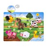 Farm Animals Sound Puzzle, Wooden Chunky Puzzle for Toddlers and
