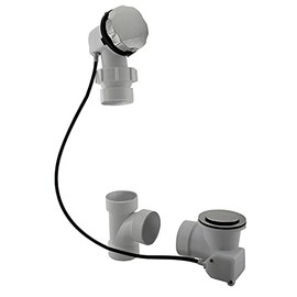 Westbrass SCH. 40 PVC 27 in. Cable Drive Bath Waste - Ball Joint Head in Satin Nickel