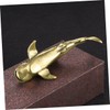 iplusmile Brass Shark Figurine Creative Desktop Decor Exquisite Shark Shaped