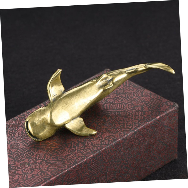 iplusmile Brass Shark Figurine Creative Desktop Decor Exquisite Shark Shaped
