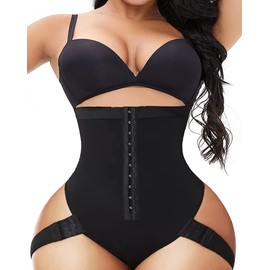 Butt Lifting Shapewear Tummy Control Butt Lifter Panties Tummy Trainer Butt Lift Body Shaper Waist Trainer Underwear (Black, Large)