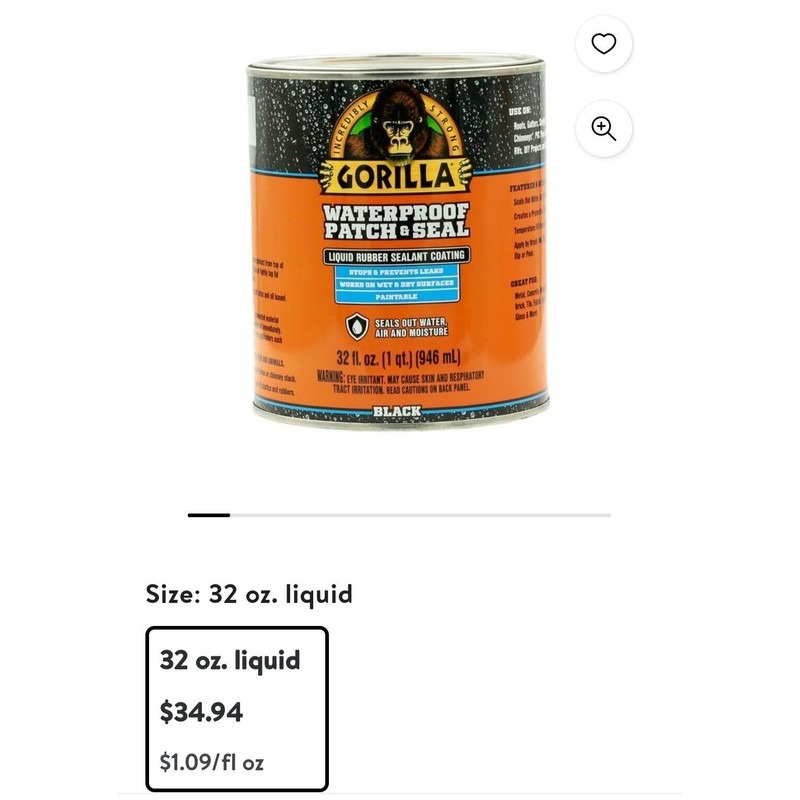 Gorilla *Black* Waterproof Patch & Seal Liquid 32 oz