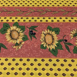 Kt KILOtela - Printed Bed Sheet Fabric - Cotton, Polyester - 270 cm Wide - Home linens - by metre | Provencal. Sunflowers and Olives. Brown