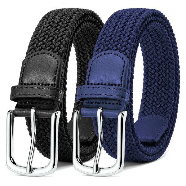 MATLAB Pack of 2 Unisex Stretch Belt Fabric Belt Elastic