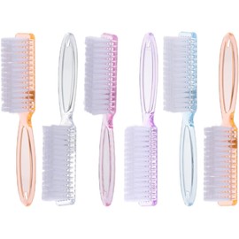 Kit de 6 Cepillos para Uñas de Plástico y Nylon Mango Largo para Limpieza de Dedos y Uñas Color Aleatorio en Manicura y Pedicura