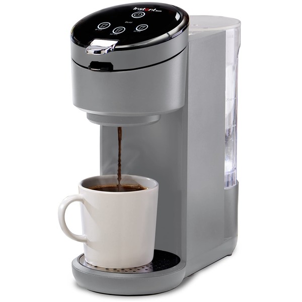 Instant Solo Single Serve Coffee Maker, From the Makers of Instant Pot, K-Cup Pod Compatible Coffee Brewer, Includes Reusable Coffee Pod & Bold Setting, Brew 8 to 12oz., 40oz. Water Reservoir, Grey