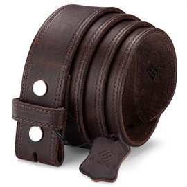 HJones Western Belts Genuine Full Grain Leather Belt for Belt Buckle Men's, 1.5" Replacement Belt Strap Without Buckle(Top-Brown,40inch)