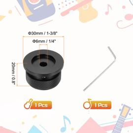 MECCANIXITY Aluminium Potentiometer Knobs 1/4" x 1 3/8", Universal Top Hat Knobs Volume Tone Control Knob with Set Screw for Guitar Bass, Black