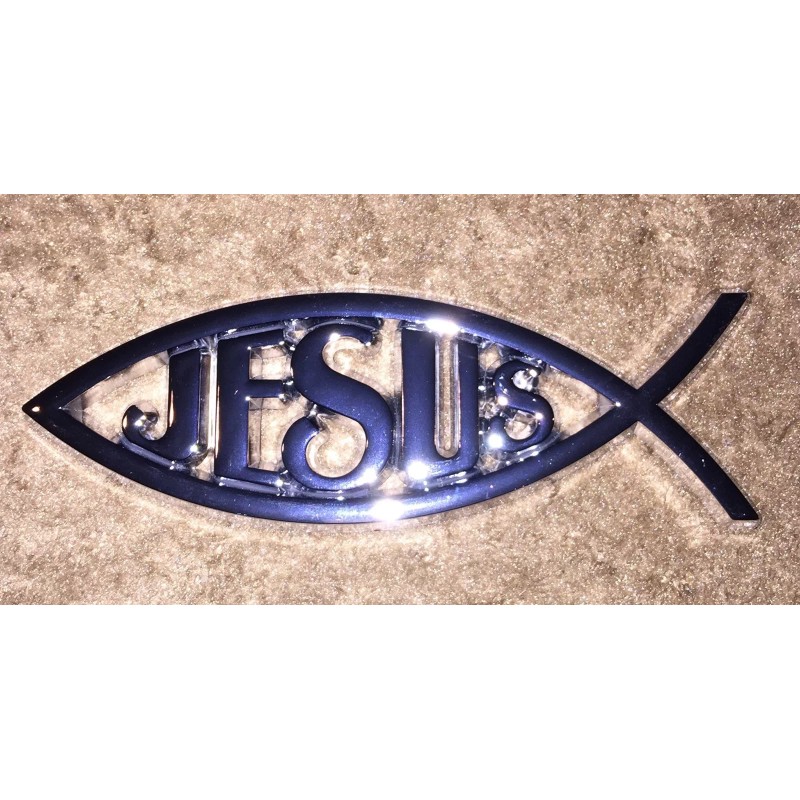 miata JESUS Fish Car Chrome 3D Plastic ABS Emblem Religious