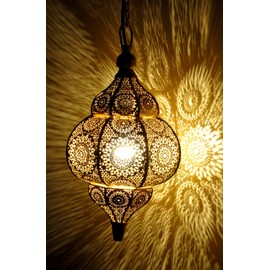 RAJBHOOMI HANDICRAFTS Modern Turkish Vintage Antique Look Moroccan Gold Ceiling Lights Home Lantern Pendant Gifts Oriental Arabian Hanging Lamp