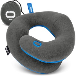 BCOZZY Chin Support Travel Pillow for Children 8-12 Years, Prevents Head from Falling Forward, Comfortable Road Trip Essential. Soft, Washable, Medium, Grey Silver