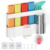 Metal Straw Holder for Cabinet Doors, Magnetic Cup and Straw