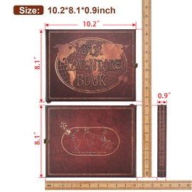 Scrapbook Photo Album, Our Adventure Book Scrapbook with 180 Pages Embossed Words Travel Scrapbook for Anniversary, Christmases, Valentines' gifts, Wedding, Travelling, Baby etc (Adventure Book)