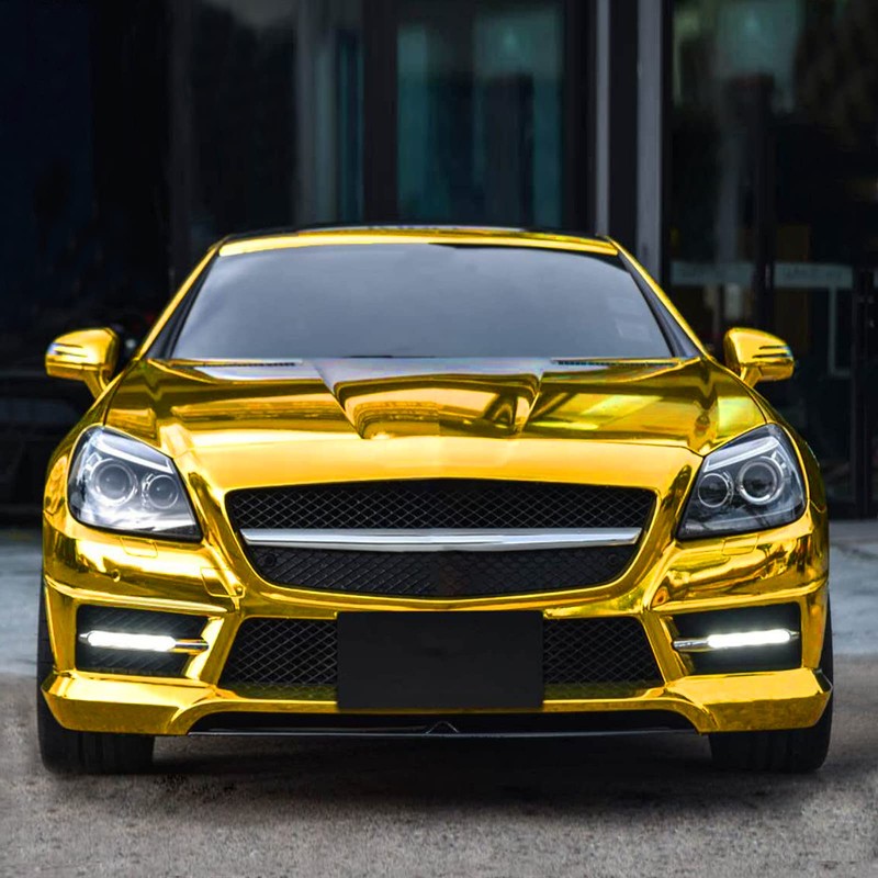 TECKWRAP 11.5"x 60" Chrome Mirror Gold Vinyl Wrap Self-Adhesive Car
