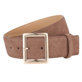 TILAFEYO Women‘s Wide Belt With Gold Buckle Casual Genuine Leather Suede Belts for Jeans Dress Belt