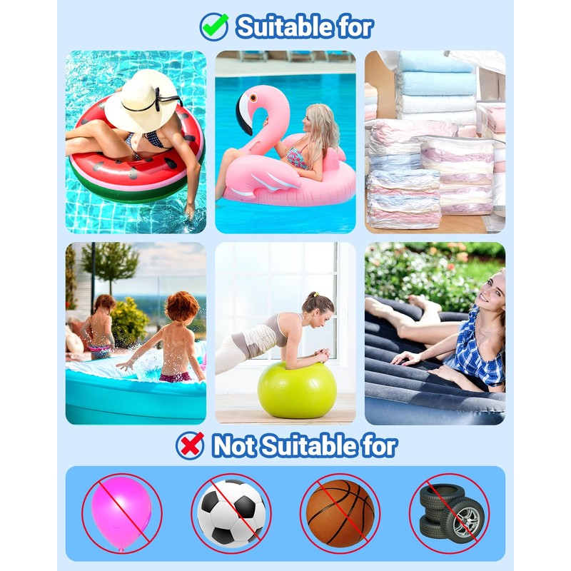 Dr.meter Air Pump for Inflatables, Rechargeable 4000mAh Battery Air Mattress