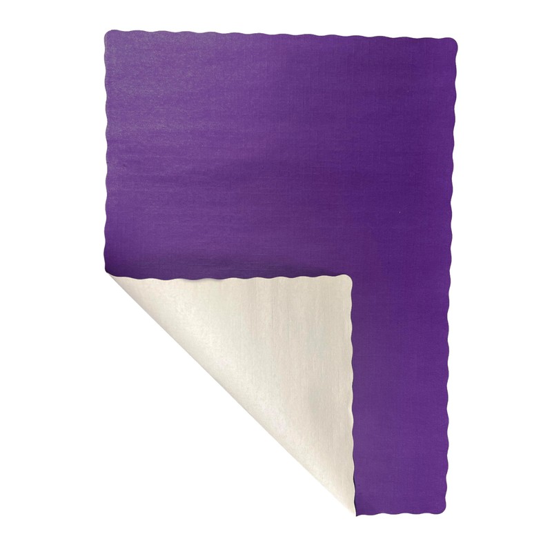 Paper Placemats - Disposable - Scalloped Edge (Purple, 100)