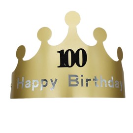 MEDIMQC 100th Birthday Hat Paper Crown Golden King Crowns Gold Foil Party Crown Hat Cap for Birthday Celebration Shower Photo Propsfor 100th Birthday Anniversary