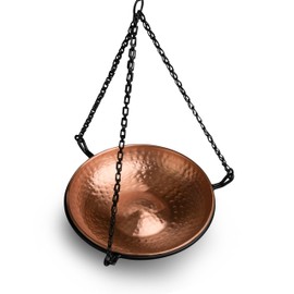 Monarch Abode 17065 Hanging Hammered Copper Bird Bath