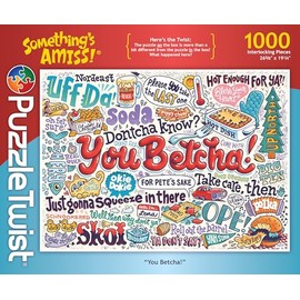 PuzzleTwist - You Betcha - 1000 Piece Jigsaw Puzzle, Something's Amiss! Series, Unique Challenging Fun for Adults Family Teens, Made in USA