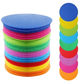 nuoshen 45pcs Colorful Spot Markers, Non Slip Nylon Carpet Spots Circle Floor Sitting Mark Dots for Gym Classroom Floor Kids Teacher Gift(9 colors,4 inch)