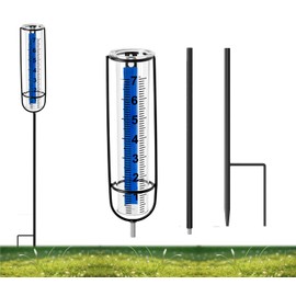 dgudgu Rain Gauge Outdoor Freeze Proof Rain Guage with Adjustable Metal Stake Large Plastic Rain Gauge for Yard Rain Gage