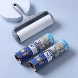 HapChron 8 inch Large Surface Lint Roller Refills for Scotch-Brite 50% Stickier Lint Roller, Fits Most 8" Supersize Lint Rollers with 1 3/4" ID, Total 240 Easy Tear Sheets (Pack of 4)