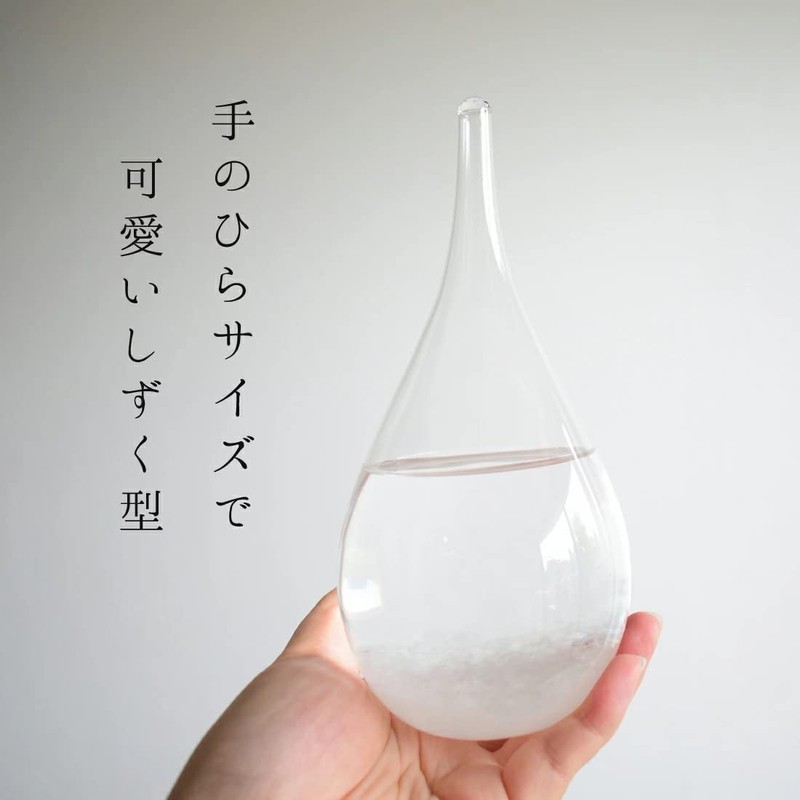 YYT Weather-changing Tabletop Storm Glass with Wooden Base Drop