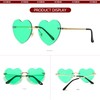 SUNBSR Rimless Heart Sunglasses for Women Fashion Cute Green Heart