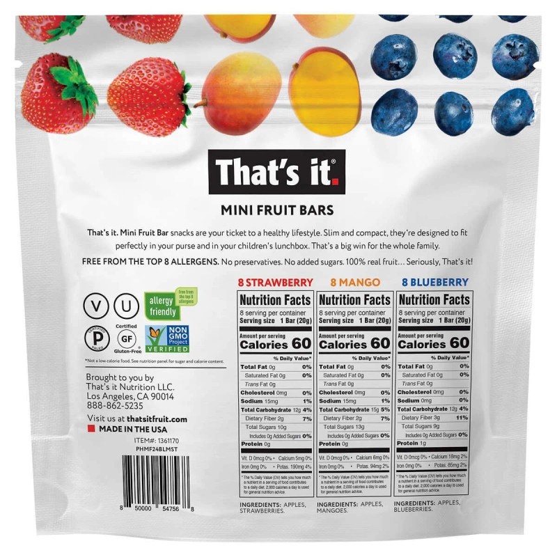 That’s it. That's It Mini Fruit Bars Strawberry, Mango, Blueberry