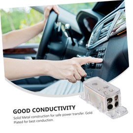 Operitacx Car Audio Accessories Power Distribution Block for Boats Vehicles Removable Plastic Protective Cover Gold Coated High Conductivity