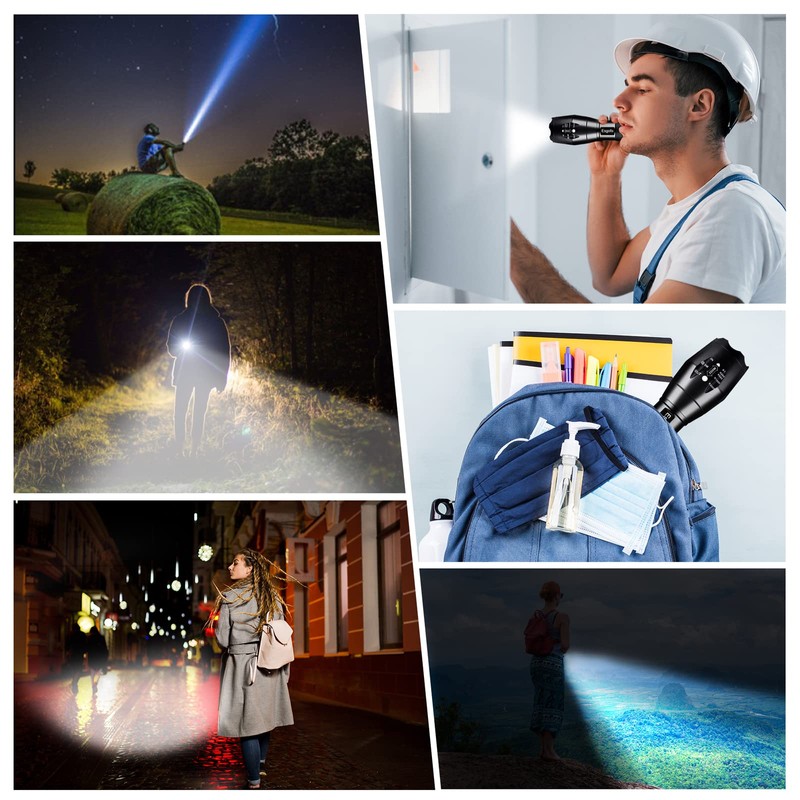 Esgofo LED Flashlights 2 Pack Bright Powerful EDC Handheld Flash