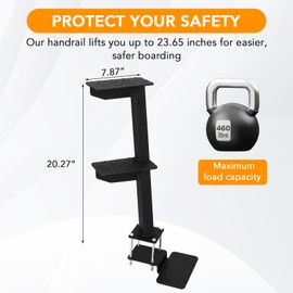 Heavy Duty Boat Trailer Step, 2 Step Ladder Universal Fit for Trailer Tongue Access, 460 Lbs Load Capacity
