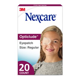 Nexcare Opticlude Eyepatch, Regular Size, Contoured for Fit, Brown, 20 Count (Pack of 3)