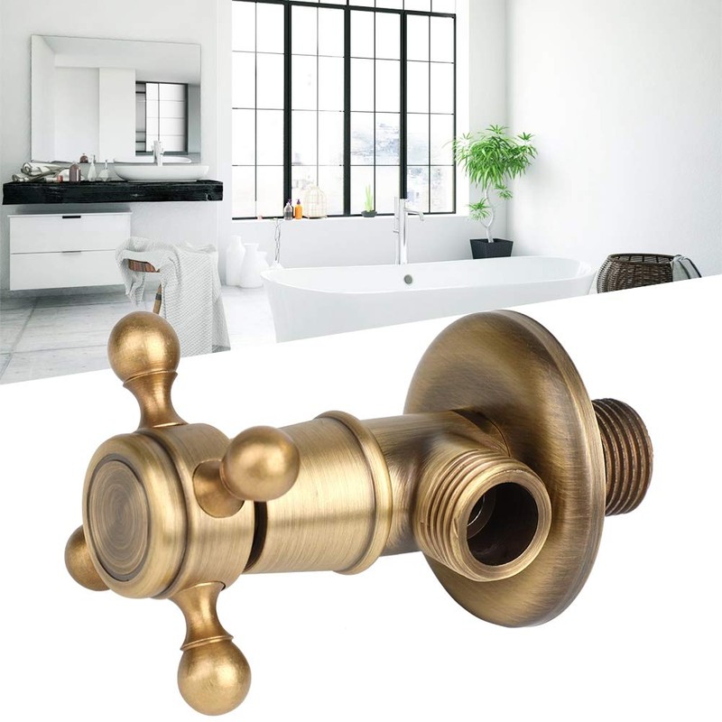 ViaGasaFamido Full Copper Triangle Valve Water Valve Retro Angle Valve