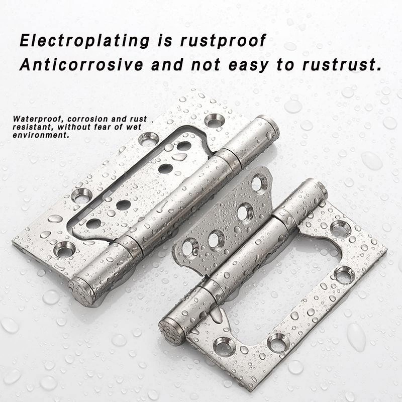 6 Pack Non-Mortise Door Hinges, 4 x 3 inch Stainless