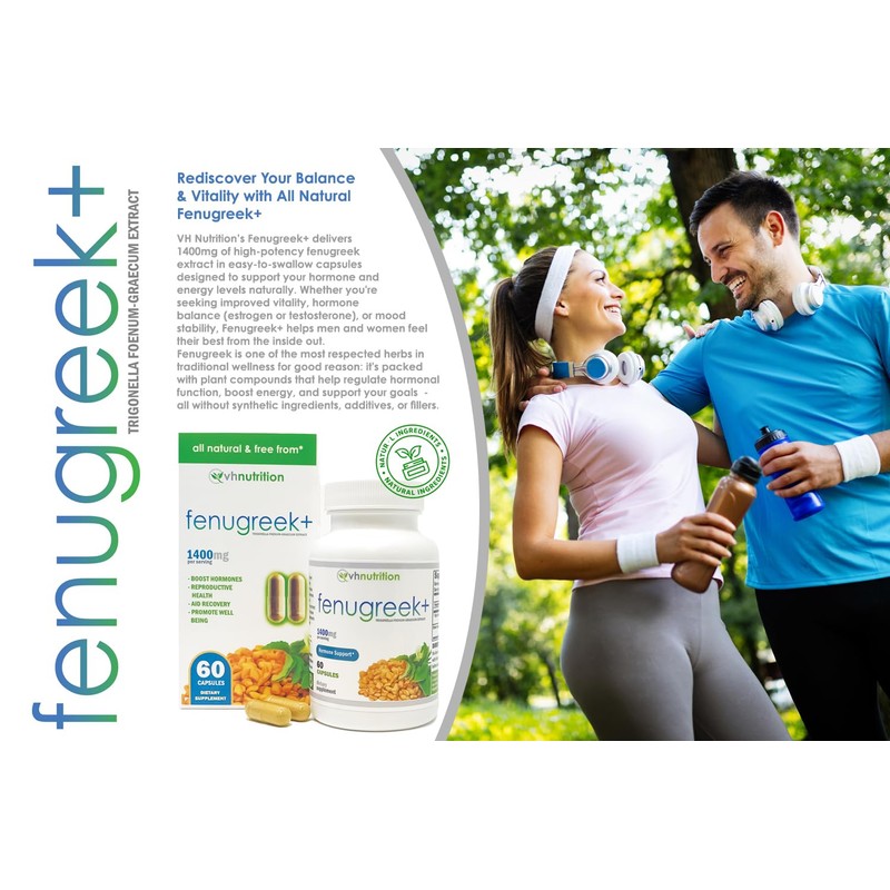 VH Nutrition Fenugreek+ | 1400mg Extra Strength Fenugreek Capsules |
