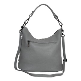 AmbraModa GLX09 Women's Handbag Shoulder Bag Made of Genuine Leather, gray