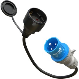 Poppstar 30 cm CEE Adapter IP44 (CEE Plug 16A, 3-Pin / Schuko Socket Coupling: Type F), H07RN-F 3G2.5