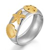 Chunky Seashell Bangle Bracelet for Women Gold Silver Mermaid Sea