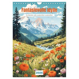 Fantasievolle Idylle (Wandkalender 2026 DIN A4 hoch), CALVENDO Monatskalender: Idyllische Fantasiewelten: illustrierte Natur für Zuhause (CALVENDO Natur)