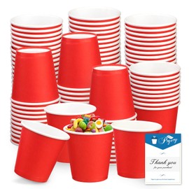 Prgery 150 Pack 3oz Red Paper Cups,Mouthwash Cups, Disposable Bathroom Cups,Small Paper Cups 3oz Ideal for Bathroom,Supermarket,Birthday Party,Picnic and BBQ