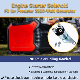 WAXUEKIN Engine Starter Solenoid Fit for Predator 3500-Watt Super Quiet Inverter Generator, Replace 56720 63584, Electric Starter Solenoid Kit with 2 Bolts