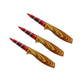 DURA LIVING 3-Piece Holiday Paring Knife Set, 3.5" Stainless Steel Blades with Festive Prints & Matching Blade Guards, Perfect for Seasonal Cooking, Gift Giving, and Holiday Kitchen Prep