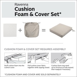 Classic Accessories Ravenna Water-Resistant 42 x 18 x 3 Inch Patio Bench/Settee Cushion Slip Cover, Mushroom