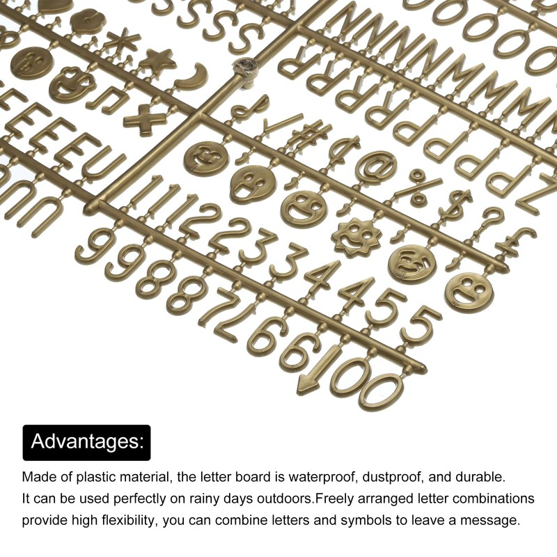 sourcing map Felt Board Letters, 680 Characters Bronze 3/4" Letters